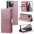 For iPhone 11 Pro Max Simple 6-Card Wallet Leather Phone Case(Rose Gold) - 1