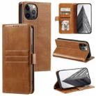 For iPhone 11 Pro Max Simple 6-Card Wallet Leather Phone Case(Brown) - 1