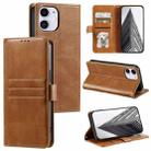 For iPhone 11 Simple 6-Card Wallet Leather Phone Case(Brown) - 1