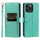 For iPhone 16 Pro Max Simple 6-Card Wallet Leather Phone Case(Green) - 3