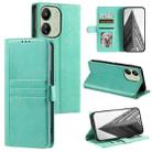 For Xiaomi Redmi 13C 4G/5G Simple 6-Card Wallet Leather Phone Case(Green) - 1