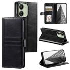 For Xiaomi Redmi 13C 4G/5G Simple 6-Card Wallet Leather Phone Case(Black) - 1