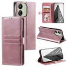 For Xiaomi Poco C65 Simple 6-Card Wallet Leather Phone Case(Rose Gold) - 1