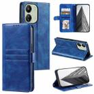 For Xiaomi Poco C65 Simple 6-Card Wallet Leather Phone Case(Blue) - 1