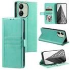 For Xiaomi Poco C65 Simple 6-Card Wallet Leather Phone Case(Green) - 1