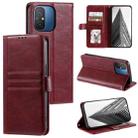 For Xiaomi Poco C55 Simple 6-Card Wallet Leather Phone Case(Wine Red) - 1