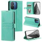 For Xiaomi Poco C55 Simple 6-Card Wallet Leather Phone Case(Green) - 1