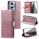 For Xiaomi Redmi Note 12 4G Simple 6-Card Wallet Leather Phone Case(Rose Gold) - 1