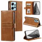 For Xiaomi Redmi Note 12 4G Simple 6-Card Wallet Leather Phone Case(Brown) - 1