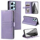For Xiaomi Redmi Note 12 4G Simple 6-Card Wallet Leather Phone Case(Purple) - 1
