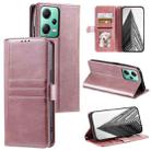 For Xiaomi Redmi Note 12 5G Simple 6-Card Wallet Leather Phone Case(Rose Gold) - 1