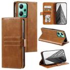 For Xiaomi Redmi Note 12 5G Simple 6-Card Wallet Leather Phone Case(Brown) - 1