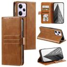 For Xiaomi Redmi Note 12 Pro 5G Simple 6-Card Wallet Leather Phone Case(Brown) - 1