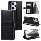 For Xiaomi Redmi Note 12 Pro 5G Simple 6-Card Wallet Leather Phone Case(Black) - 1