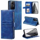 For Xiaomi Redmi Note 12S Simple 6-Card Wallet Leather Phone Case(Blue) - 1