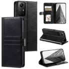 For Xiaomi Redmi Note 12S Simple 6-Card Wallet Leather Phone Case(Black) - 1