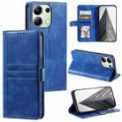 For Xiaomi Redmi Note 13 4G Simple 6-Card Wallet Leather Phone Case(Blue) - 1