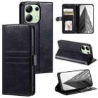 For Xiaomi Redmi Note 13 4G Simple 6-Card Wallet Leather Phone Case(Black) - 1