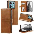 For Xiaomi Redmi Note 13 5G Simple 6-Card Wallet Leather Phone Case(Brown) - 1