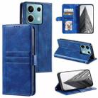 For Xiaomi Redmi Note 13 5G Simple 6-Card Wallet Leather Phone Case(Blue) - 1