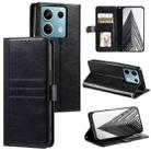 For Xiaomi Redmi Note 13 5G Simple 6-Card Wallet Leather Phone Case(Black) - 1