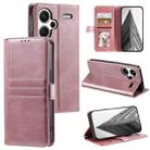 For Xiaomi Redmi Note 13 Pro+ Simple 6-Card Wallet Leather Phone Case(Rose Gold) - 1