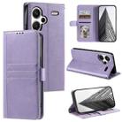 For Xiaomi Redmi Note 13 Pro+ Simple 6-Card Wallet Leather Phone Case(Purple) - 1