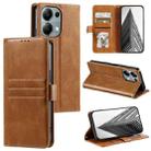 For Xiaomi Redmi Note 13 Pro 4G Simple 6-Card Wallet Leather Phone Case(Brown) - 1