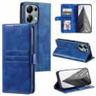 For Xiaomi Redmi Note 13 Pro 4G Simple 6-Card Wallet Leather Phone Case(Blue) - 1