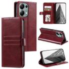 For Xiaomi Redmi Note 13 Pro 4G Simple 6-Card Wallet Leather Phone Case(Wine Red) - 1