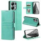 For Xiaomi Redmi Note 13 Pro 4G Simple 6-Card Wallet Leather Phone Case(Green) - 1