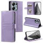 For Xiaomi Redmi Note 13 Pro 4G Simple 6-Card Wallet Leather Phone Case(Purple) - 1