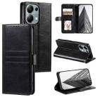 For Xiaomi Redmi Note 13 Pro 4G Simple 6-Card Wallet Leather Phone Case(Black) - 1