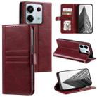 For Xiaomi Redmi Note 13 Pro 5G Simple 6-Card Wallet Leather Phone Case(Wine Red) - 1