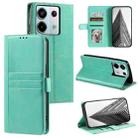 For Xiaomi Redmi Note 13 Pro 5G Simple 6-Card Wallet Leather Phone Case(Green) - 1