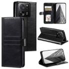 For Xiaomi 13T / 13T Pro Simple 6-Card Wallet Leather Phone Case(Black) - 1