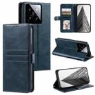 For Xiaomi 14 Simple 6-Card Wallet Leather Phone Case(Navy Blue) - 1