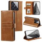 For Xiaomi 14 Pro Simple 6-Card Wallet Leather Phone Case(Brown) - 1