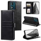 For Motorola Moto E13 Simple 6-Card Wallet Leather Phone Case(Black) - 1