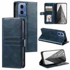 For Motorola Moto G34 Simple 6-Card Wallet Leather Phone Case(Navy Blue) - 1