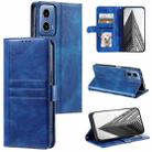 For Motorola Moto G34 Simple 6-Card Wallet Leather Phone Case(Blue) - 1