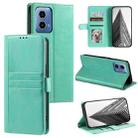 For Motorola Moto G34 Simple 6-Card Wallet Leather Phone Case(Green) - 1