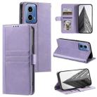 For Motorola Moto G34 Simple 6-Card Wallet Leather Phone Case(Purple) - 1