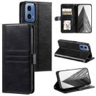 For Motorola Moto G34 Simple 6-Card Wallet Leather Phone Case(Black) - 1