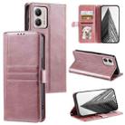 For Motorola Moto G53 5G Simple 6-Card Wallet Leather Phone Case(Rose Gold) - 1