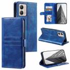 For Motorola Moto G53 5G Simple 6-Card Wallet Leather Phone Case(Blue) - 1