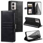 For Motorola Moto G53 5G Simple 6-Card Wallet Leather Phone Case(Black) - 1