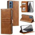 For Motorola Moto G Play 2024 Simple 6-Card Wallet Leather Phone Case(Brown) - 1
