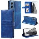 For Motorola Moto G Play 2024 Simple 6-Card Wallet Leather Phone Case(Blue) - 1