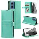 For Motorola Moto G Play 2024 Simple 6-Card Wallet Leather Phone Case(Green) - 1